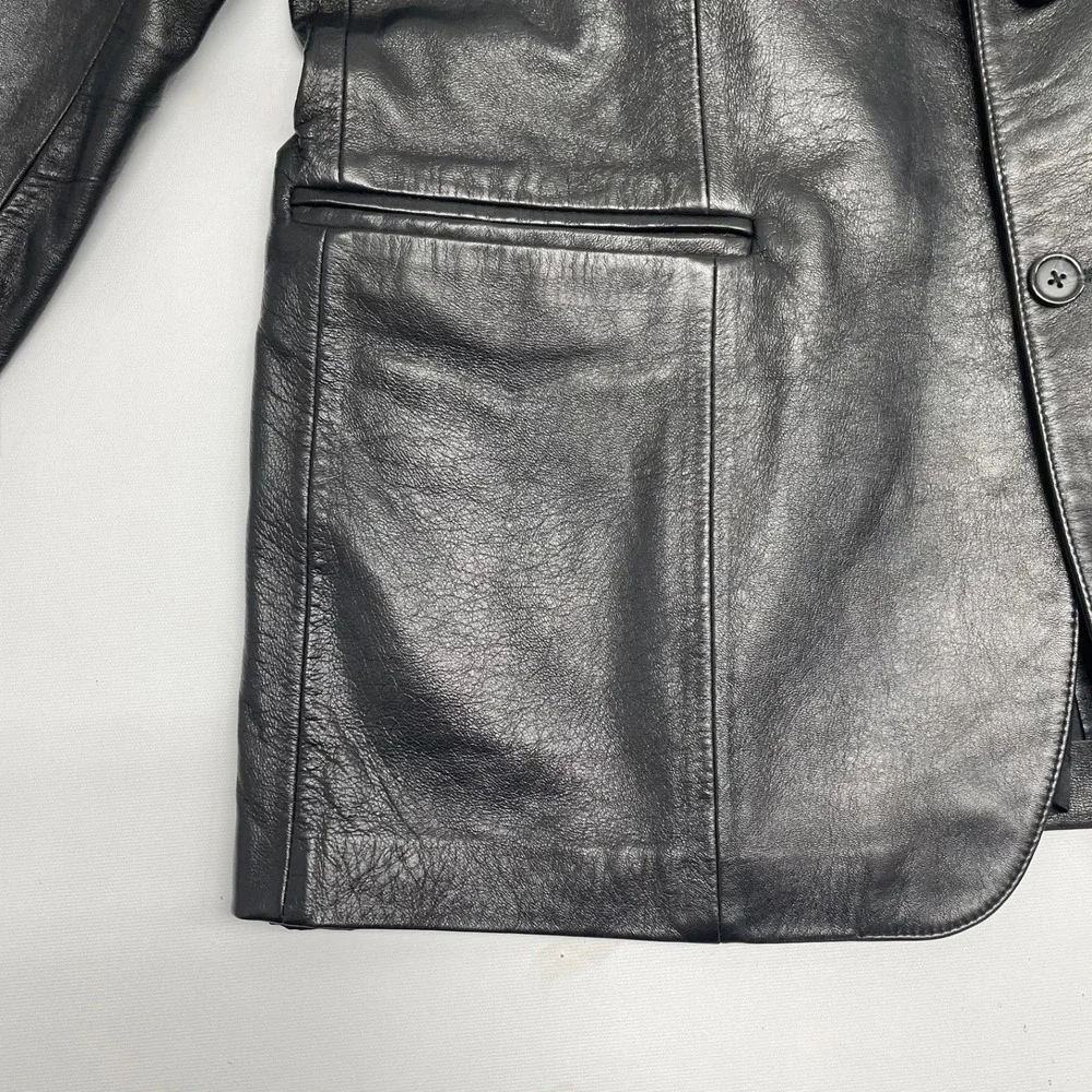 Sportcoat Blazer Western Scully Mens 44 Soft Lambskin Leather Jacket Yokes Black